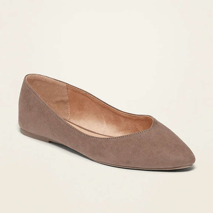 navy suede ballet pumps