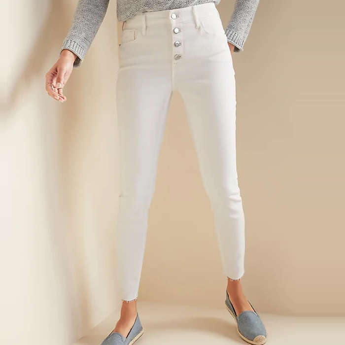 best white cropped jeans