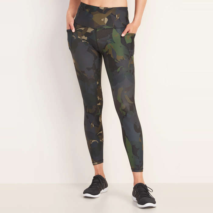 green camo workout leggings