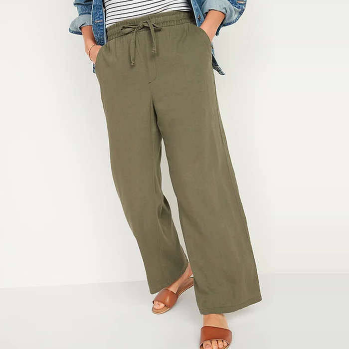 jovati Summer Women Comfy Dress Pants Elastic Waist Comfy Stretch Pull On Pants Linen Sashes Straight Casual Long Trousers jovati Summer Women Comfy Dress Pants Elastic Waist Comfy Stretch Pull On Pants Linen Sashes Straight Casual Long Trousers