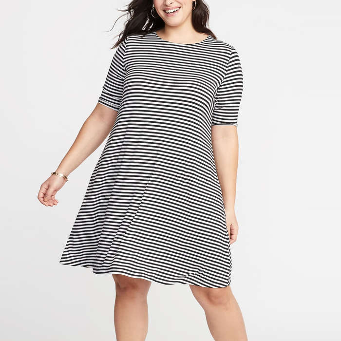 elbow sleeve t shirt dress