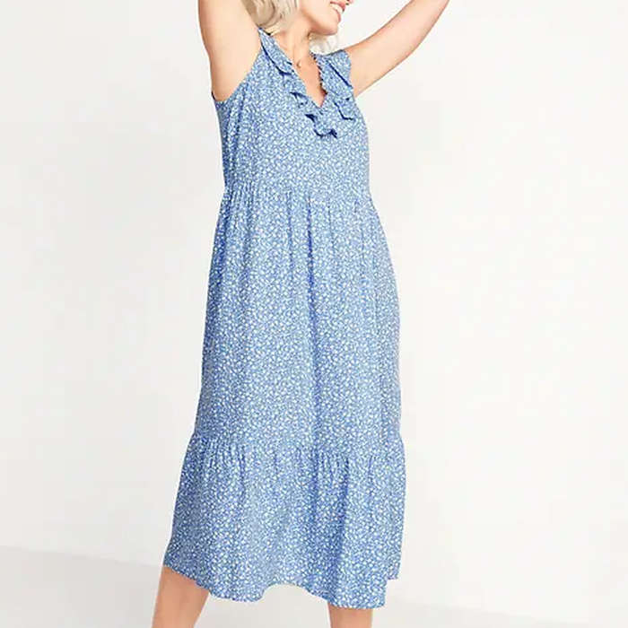 j crew swingy tiered jersey dress