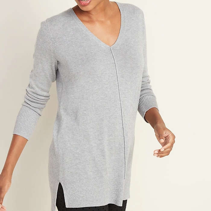 old navy v neck tunic sweater