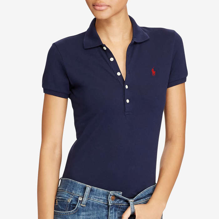 women's fitted polo shirts