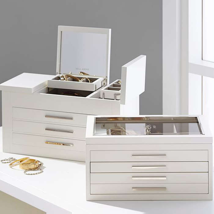tall glass jewelry box