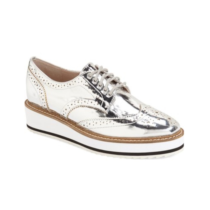 metallic oxford shoes