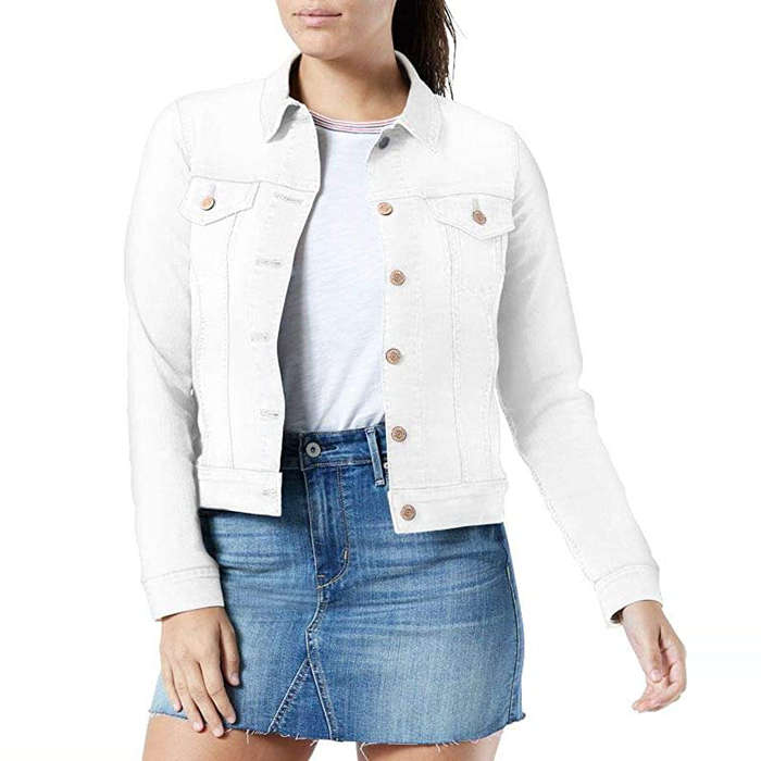 levi's white denim jacket womens