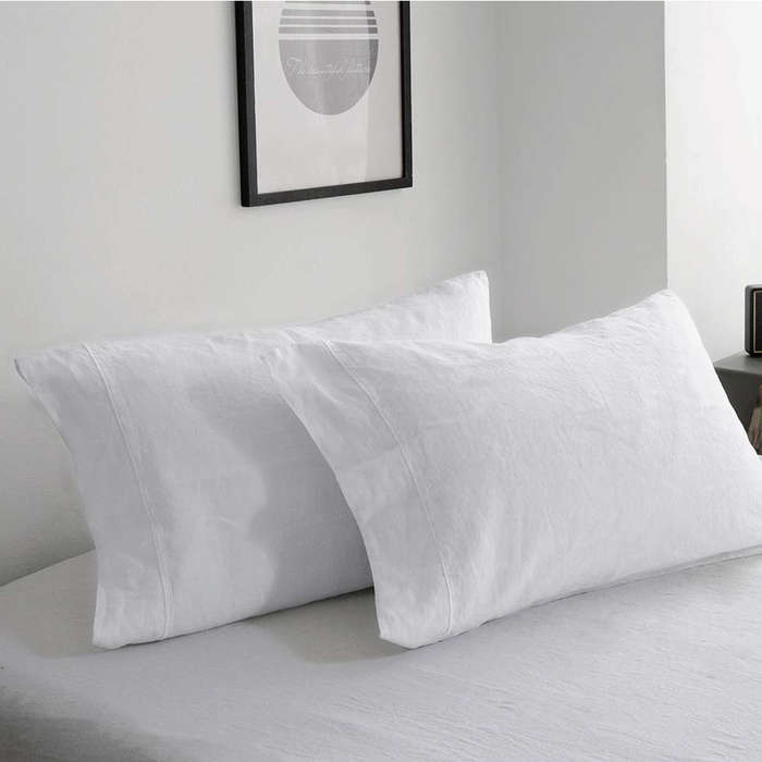 King Linoto Luxurious 100/% Pure Linen Bed Sheet Set Natural 4 Piece Indigo