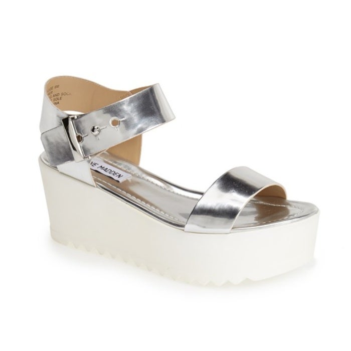 steve madden metallic platform sandals