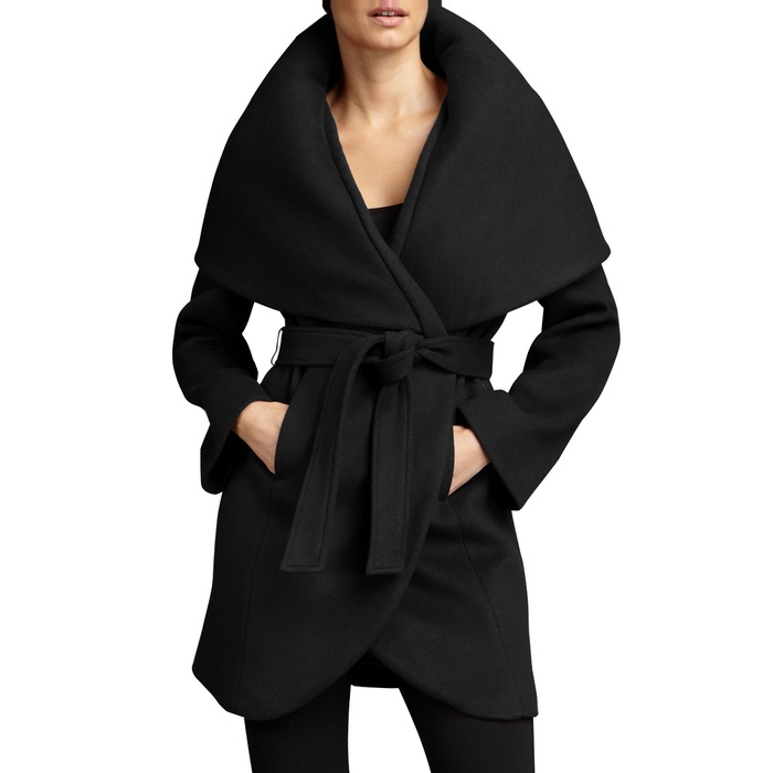 boiled wool wrap coat