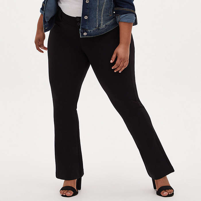 black stretchy work pants plus size