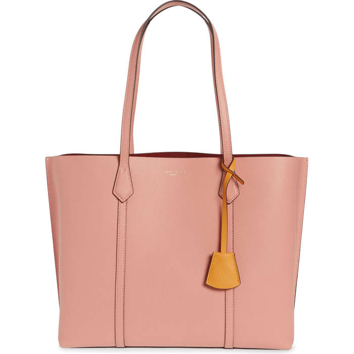 zip top leather tote bag