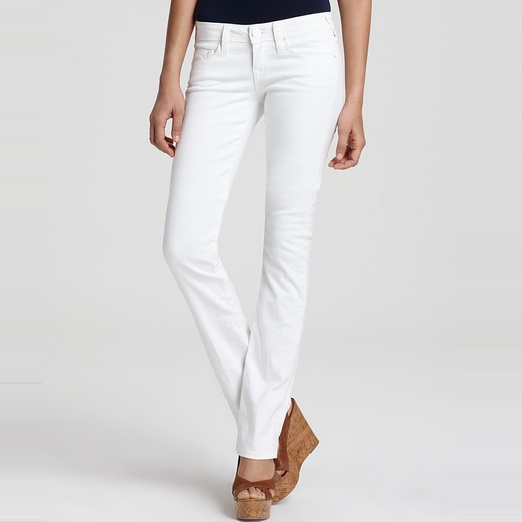 white straight pants
