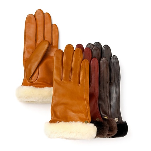 Portolano Pyramid-Studded Long Leather Tech Gloves | Rank & Style