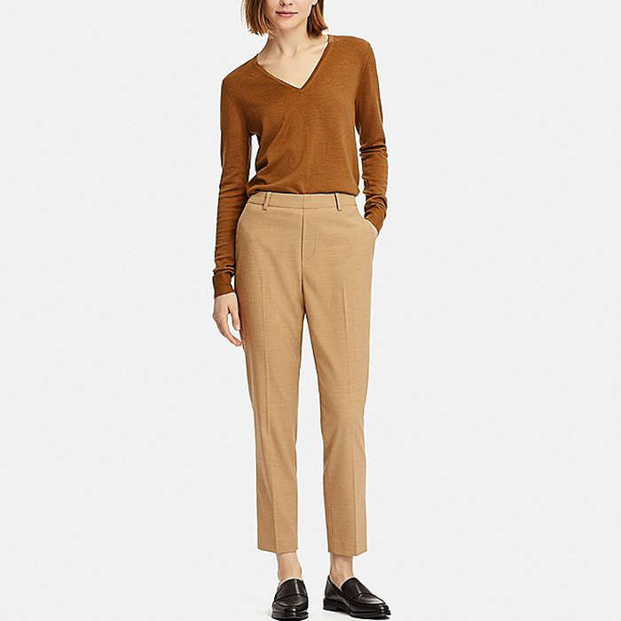 uniqlo drape tapered ankle length pants