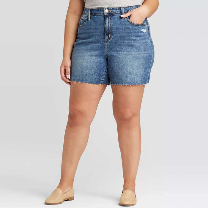 plus size denim shorts