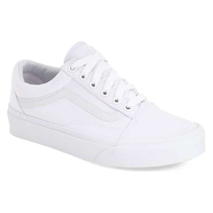 solid white tennis shoes