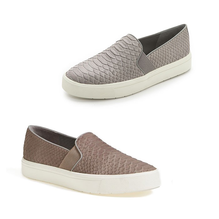 vince snakeskin slip on sneakers