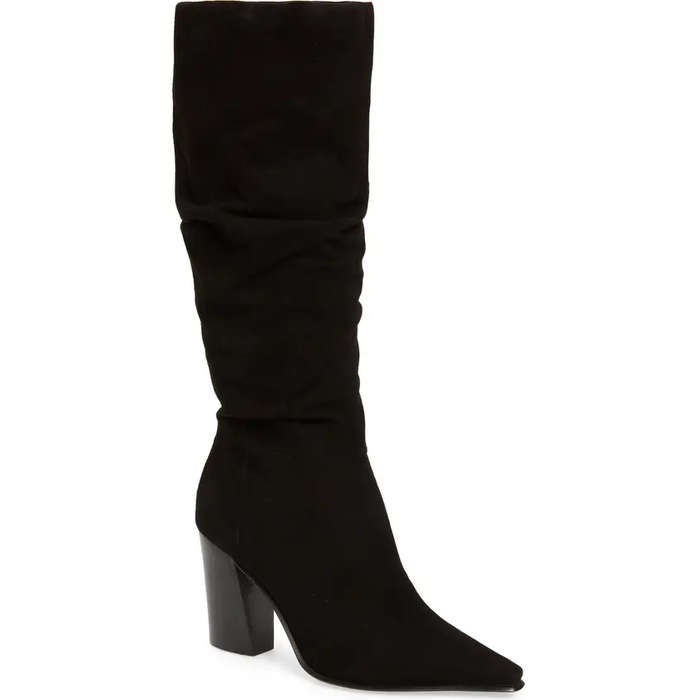 calf length suede boots