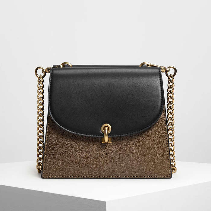 charles and keith turn lock crossbody bag